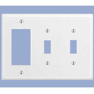 Three Gang, GFCI/Two Toggle Switch wallplate electrical cover