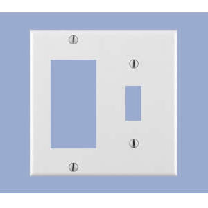 Two Gang, GFCI/Toggle Switch wallplate electrical cover